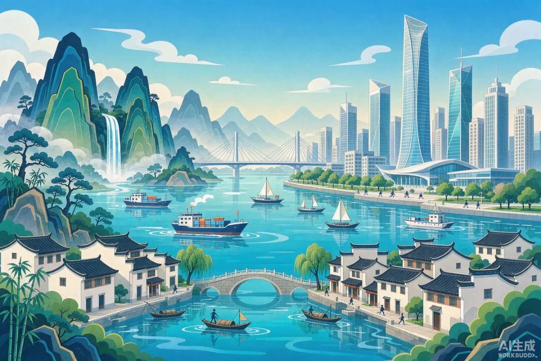 温州城市地标示意图