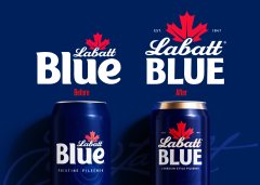 加拿大啤酒Labatt Blue品牌LOGO升级：放大啤酒厂名称，以加拿大枫叶重塑品牌形象