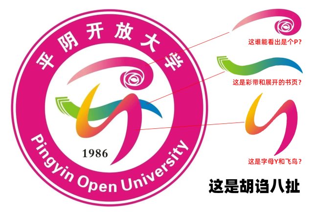 平阴开放大学LOGO粗制滥造：设计牵强附会，细节一塌糊涂，释义胡诌八扯