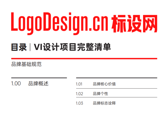 LogoDesign标设网经典好用版VI设计项目清单