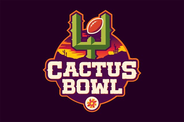 Cactus Bowl全新品牌标识发布，仙人掌球门柱LOGO重塑亚利桑那大学橄榄球赛事形象